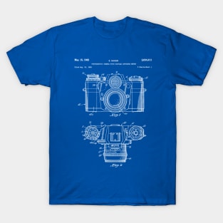 Camera Patent - Photography Art - Blueprint T-Shirt